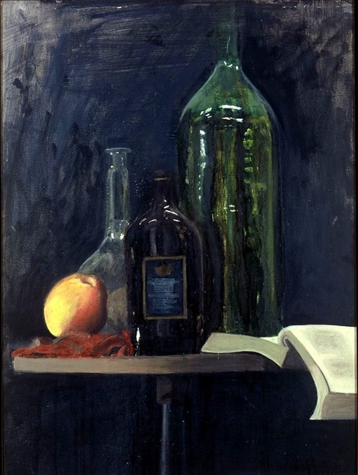 Still life with a green bottle