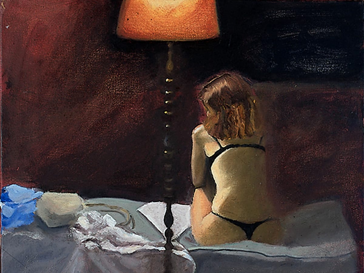 Nude by the lamp